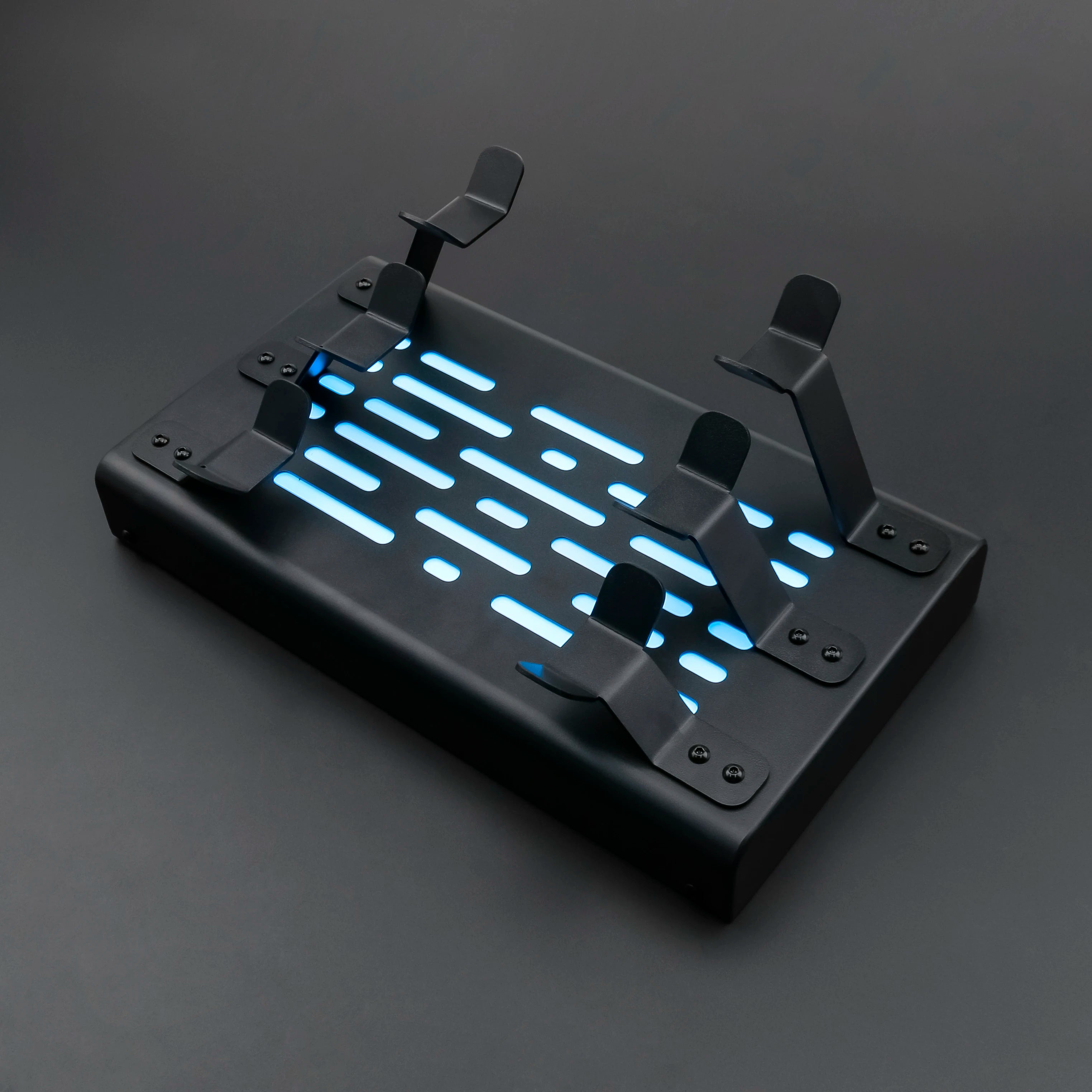 Lightsaber Metal Display Stand Metal Laser Sword Rack Hilt Shelf 3 Handle Positions Bottom Glowing Rechargeable Durable